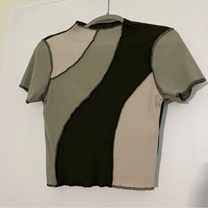 Green Contrast Baby Tee